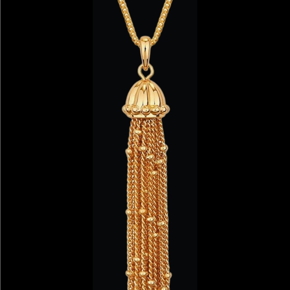 Elegant Gold Tassel Necklace